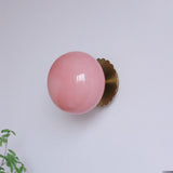 Modern Glass Globe Wall Light with Iron Base