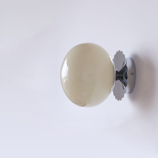 Modern Glass Globe Wall Light with Iron Base