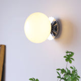 Modern Glass Globe Wall Light with Iron Base