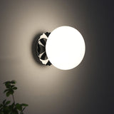 Modern Glass Globe Wall Light with Iron Base