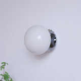 Modern Glass Globe Wall Light with Iron Base