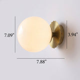 Modern Glass Globe Wall Light with Iron Base