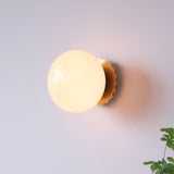 Modern Glass Globe Wall Light with Iron Base