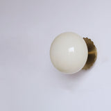 Modern Glass Globe Wall Light with Iron Base