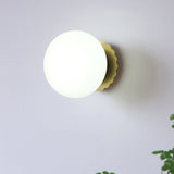 Modern Glass Globe Wall Light with Iron Base