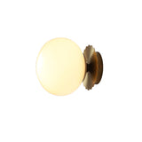 Modern Glass Globe Wall Light with Iron Base