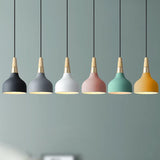 Modern Iron Macaron Disc Pendant Light