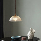 Modern Ribbed Glass Dome Pendant Light