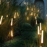 Modern Solar Reed Lights with Steel Stakes
