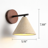 Modern Travertine Cone Wall Sconce Light