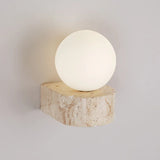 Modern Travertine Globe LED Wall Sconce