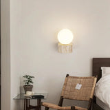 Modern Travertine Globe LED Wall Sconce