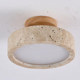 Modern Travertine Round LED Ceiling Light