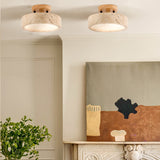 Modern Travertine Round LED Ceiling Light