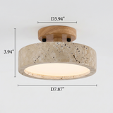 Modern Travertine Round LED Ceiling Light