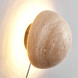 Modern Travertine Round LED Wall Sconce