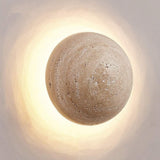 Modern Travertine Round LED Wall Sconce