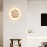 Modern Travertine Round LED Wall Sconce
