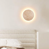 Modern Travertine Round LED Wall Sconce