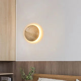 Modern Travertine Round LED Wall Sconce