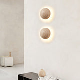Modern Travertine Round LED Wall Sconce