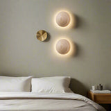 Modern Travertine Round LED Wall Sconce