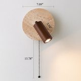 Modern Travertine Wood Rotating Wall Sconce