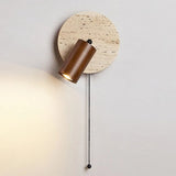 Modern Travertine Wood Rotating Wall Sconce