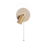 Modern Travertine Wood Rotating Wall Sconce