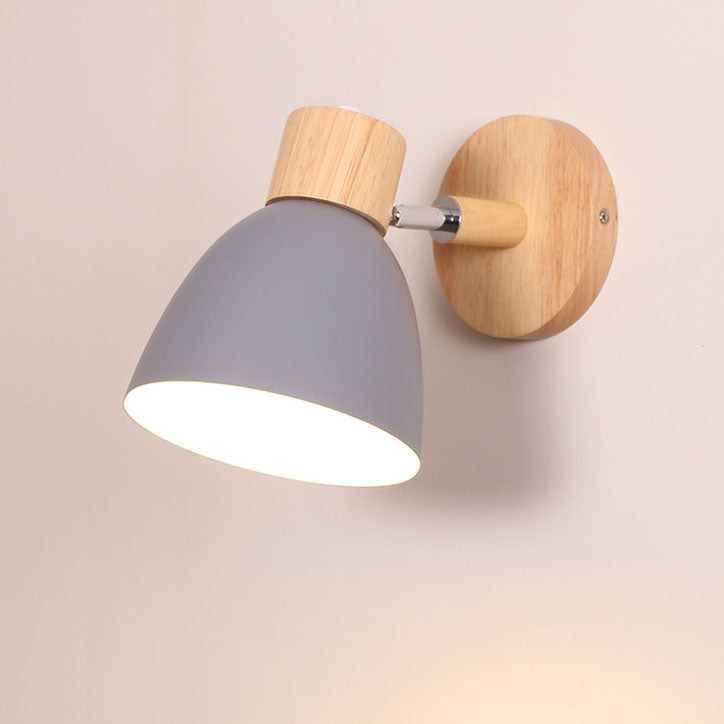Modern Wooden Cone Wall Sconce Fixture