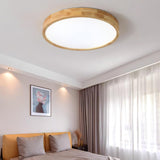 Modern Wooden Flush Mount LED Ceiling Light