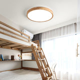 Modern Wooden Flush Mount LED Ceiling Light