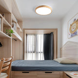 Modern Wooden Flush Mount LED Ceiling Light