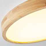 Modern Wooden Flush Mount LED Ceiling Light