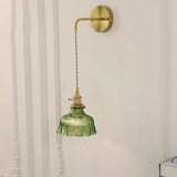 Nordic Brass Glass Flower Wall Light