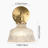 Nordic Brass Glass Flower Wall Light