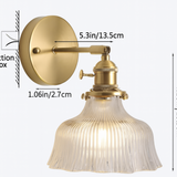 Nordic Brass Glass Flower Wall Light