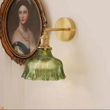 Nordic Brass Glass Flower Wall Light