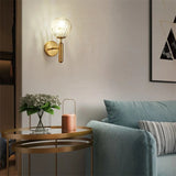 Nordic Brass Glass Globe Wall Sconce