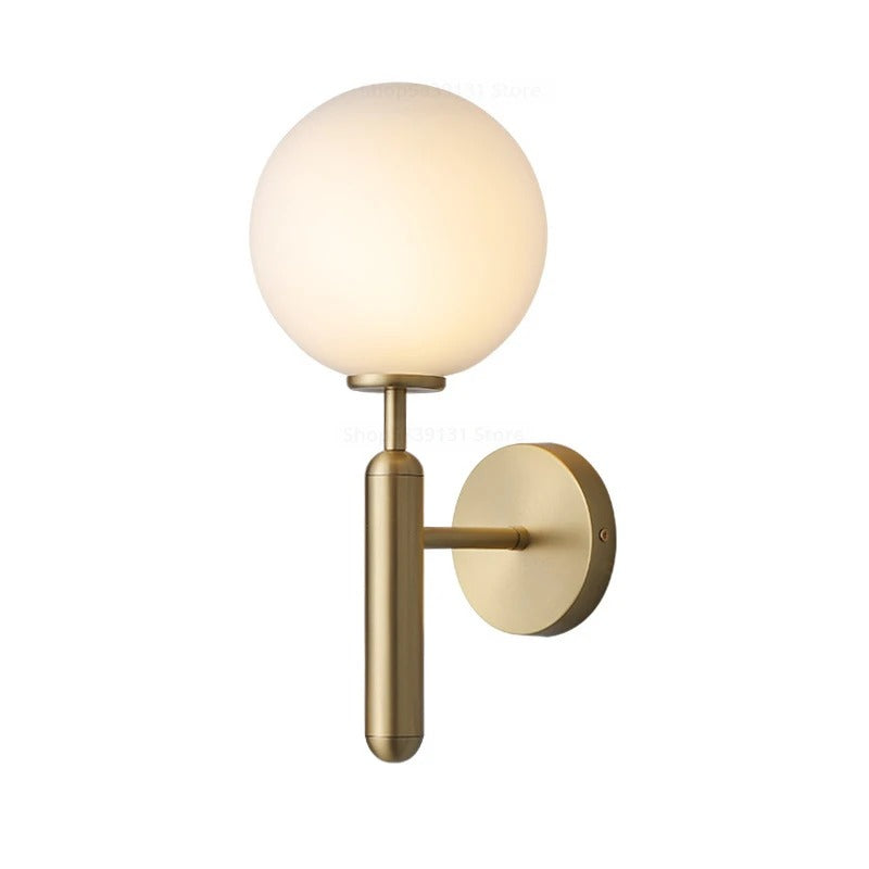 Nordic Brass Glass Globe Wall Sconce