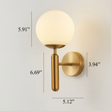 Nordic Brass Glass Globe Wall Sconce
