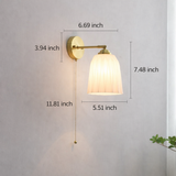 Nordic Brass Wall Sconce with Ribbed Glass
