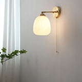 Nordic Brass Wall Sconce with Ribbed Glass