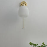 Nordic Brass Wall Sconce with Ribbed Glass