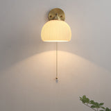 Nordic Brass Wall Sconce with Ribbed Glass