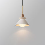 Nordic Cement Wood Tapered Pendant Light
