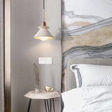 Nordic Cement Wood Tapered Pendant Light