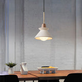 Nordic Cement Wood Tapered Pendant Light