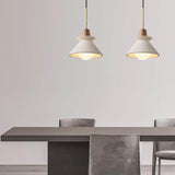 Nordic Cement Wood Tapered Pendant Light