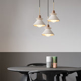 Nordic Cement Wood Tapered Pendant Light